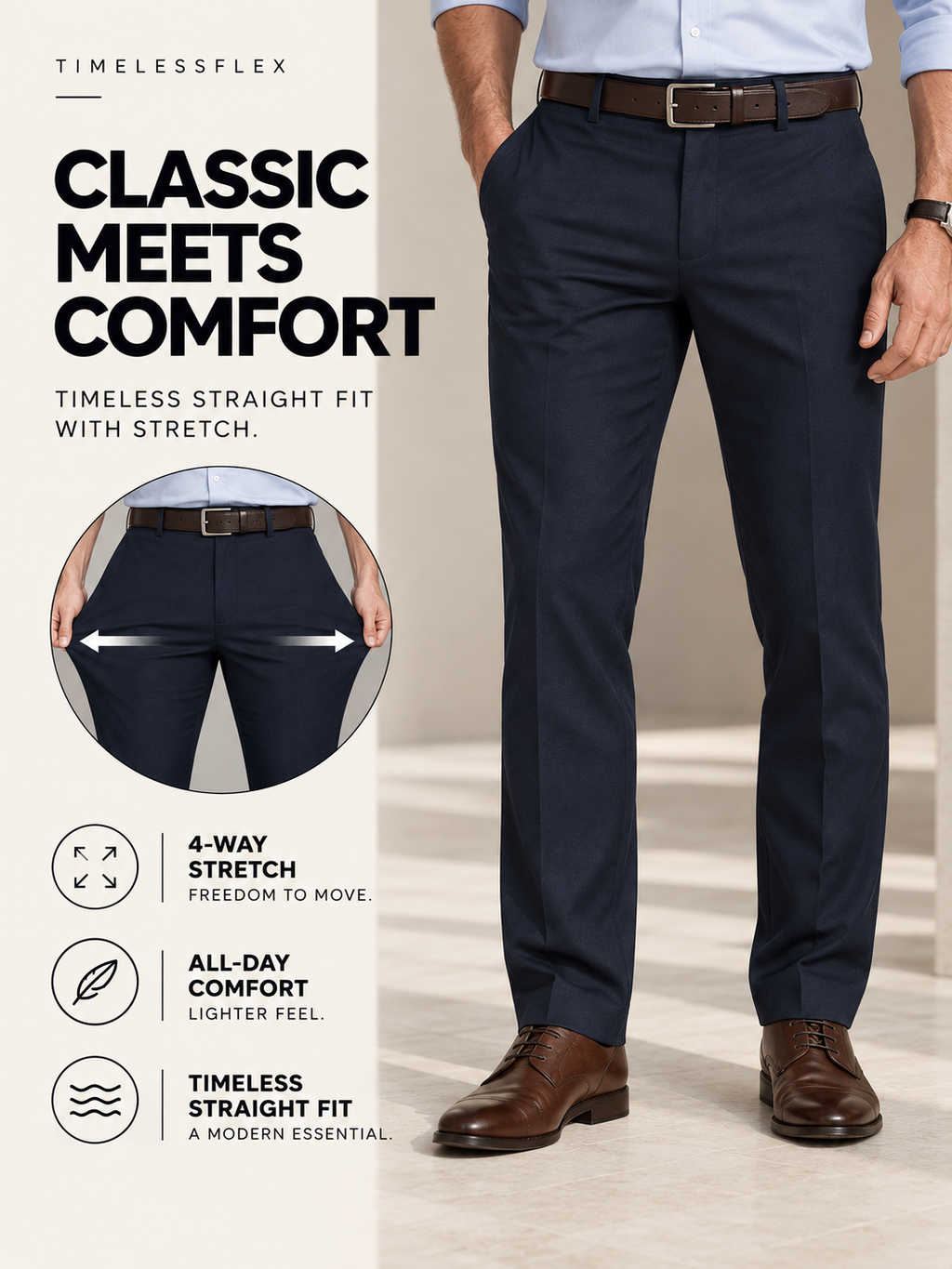 THE TIMELESSFLEX PANTS PURECLO